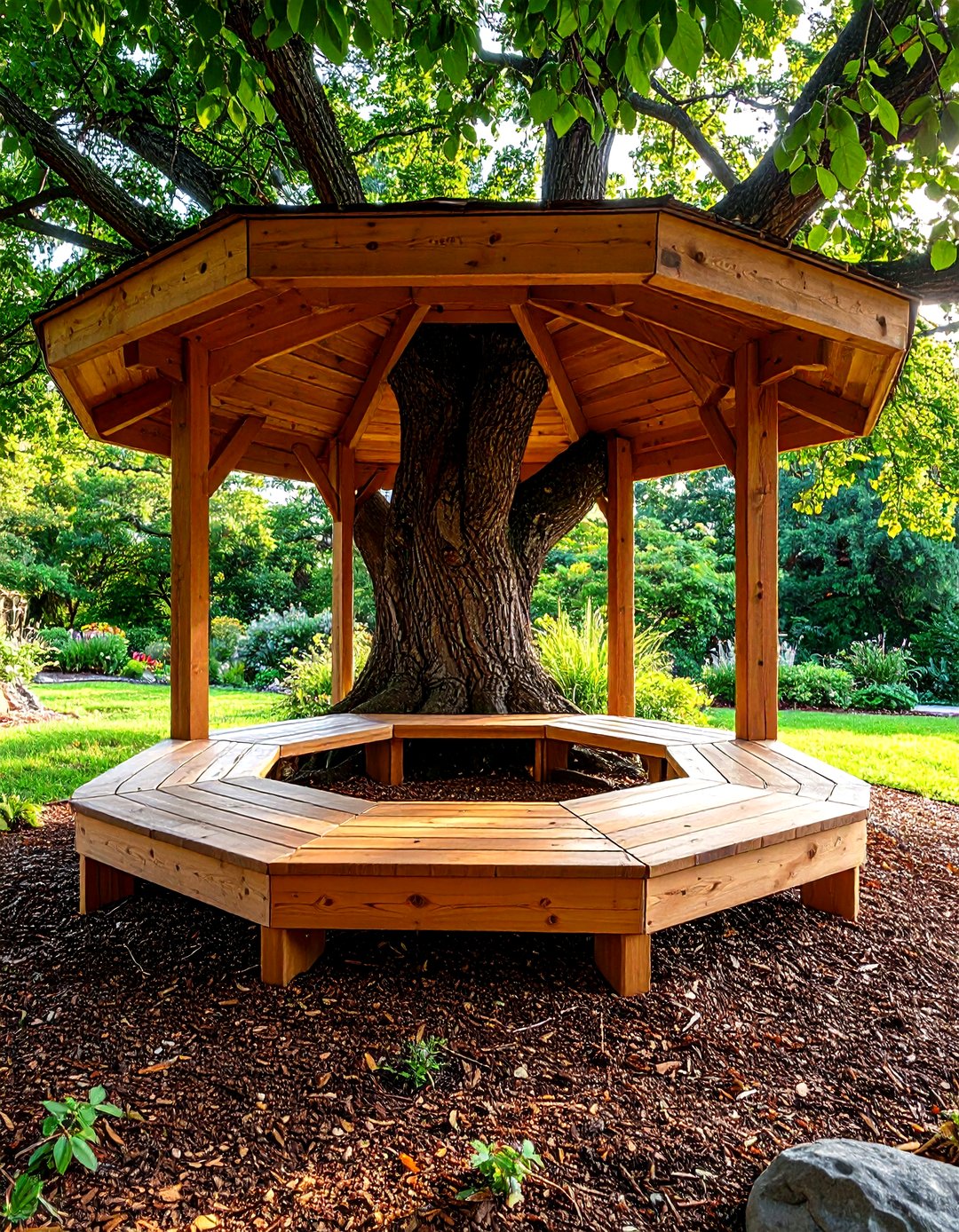 Tree Rings Bench Landscaping 30 Landscaping Ideas Around Tree Roots That Work - We Love Home Blog