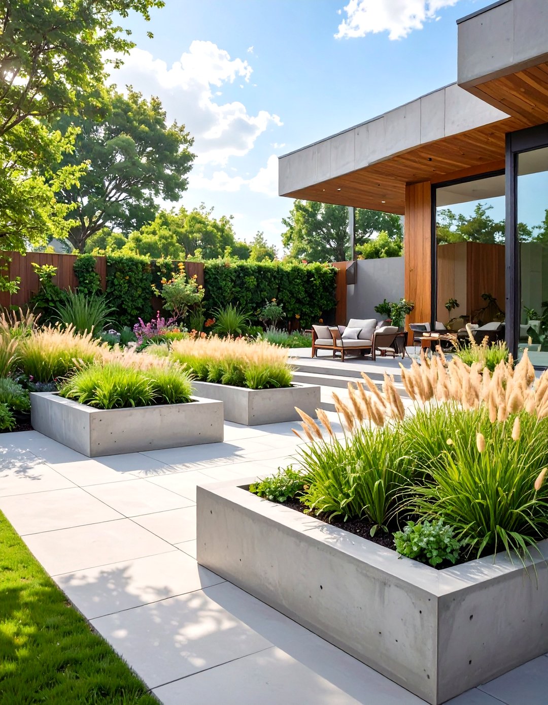 30 Modern Concrete Patio Ideas for Your Backyard - We Love Home Blog
