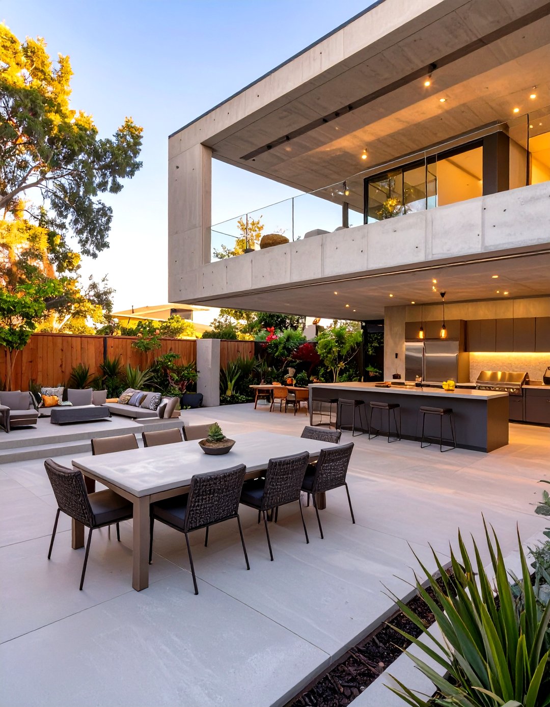30 Modern Concrete Patio Ideas for Your Backyard - We Love Home Blog