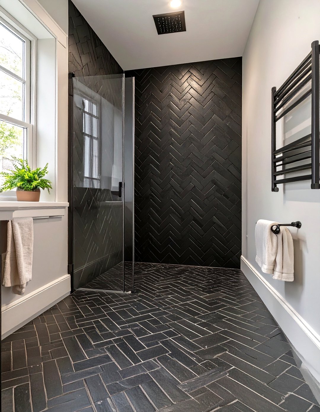 30 Black Shower Tile Ideas for a Bold Modern Bathroom - We Love Home Blog