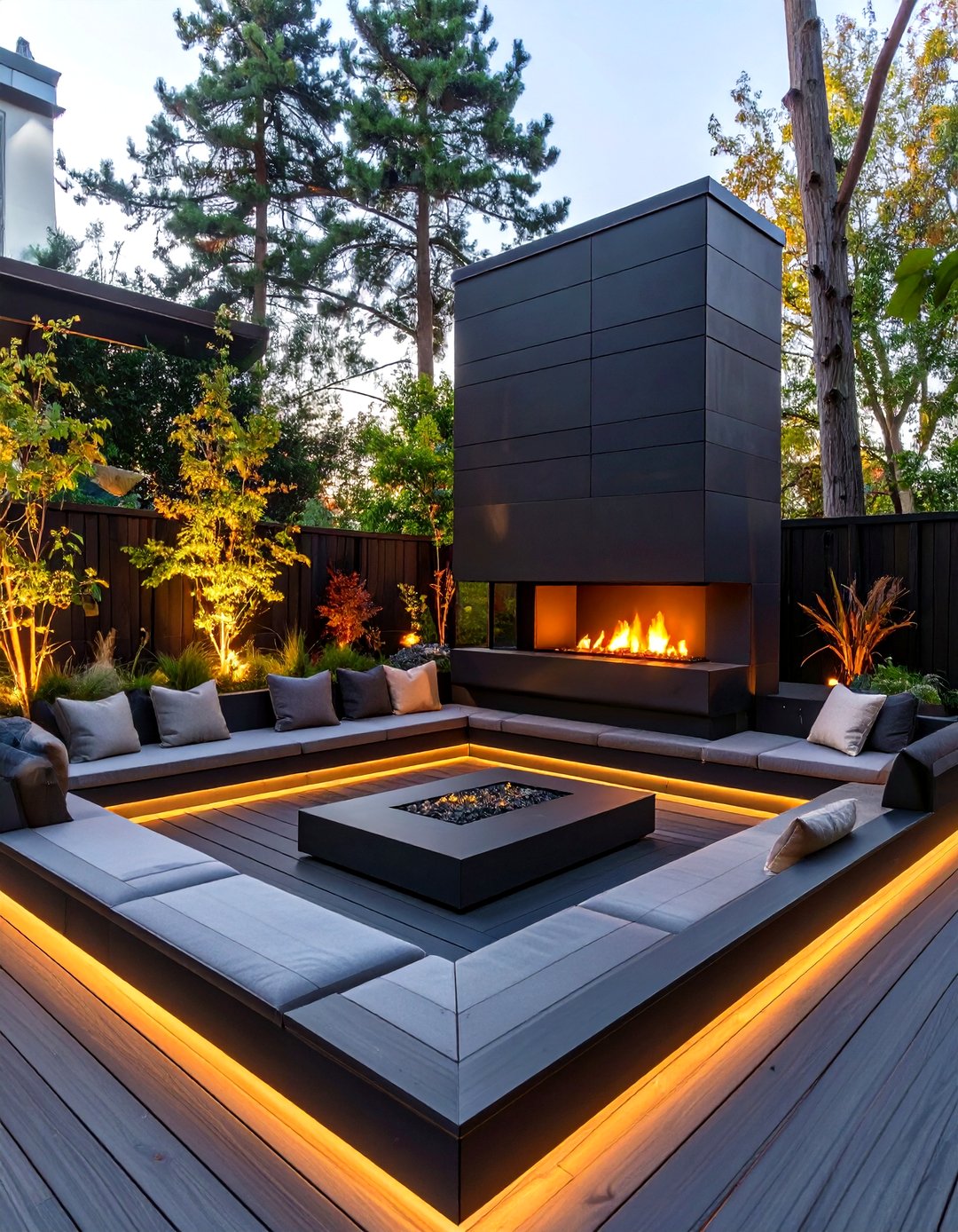 30 Black Deck Ideas with Fireplace for Cozy Nights - We Love Home Blog