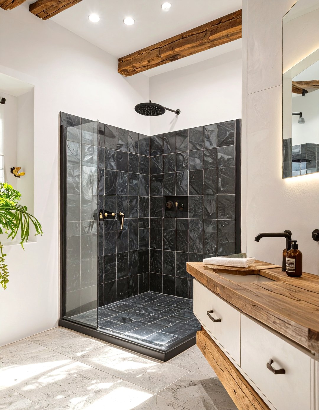 30 Black Shower Tile Ideas for a Bold Modern Bathroom - We Love Home Blog