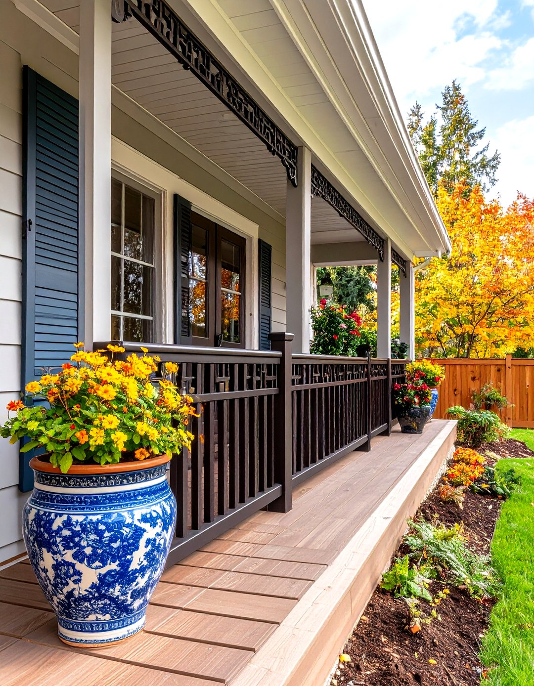 Chinese Style Railing 30 Front Porch Railing Ideas for Instant Curb Appeal - We Love Home Blog