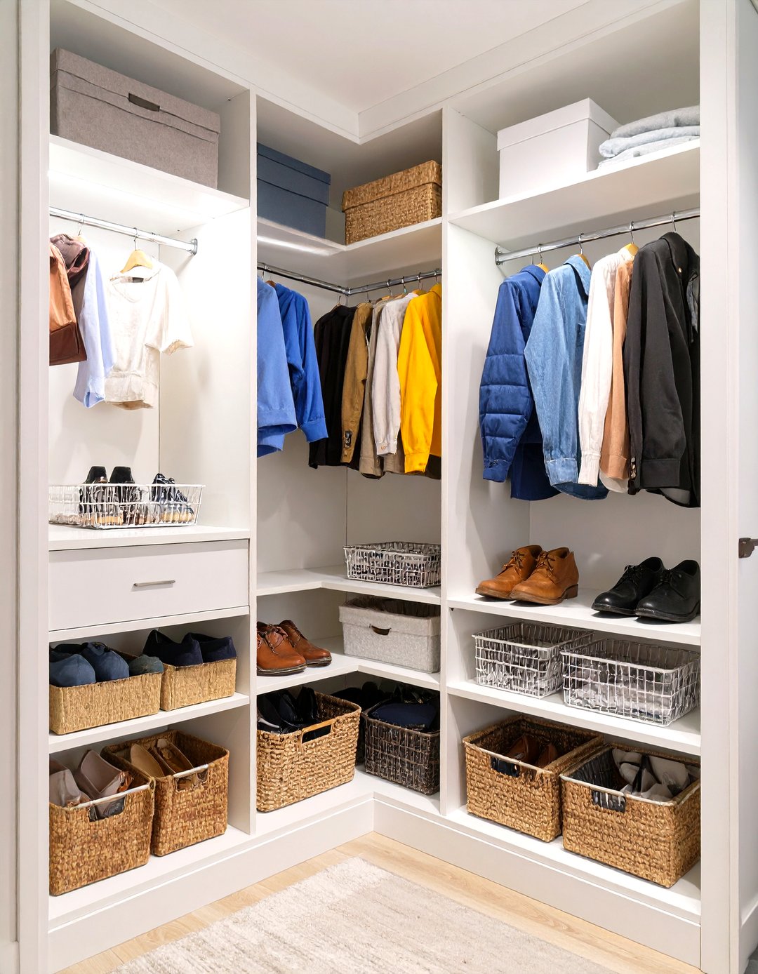 30 Efficient Corner Closet Ideas to Save Space - We Love Home Blog