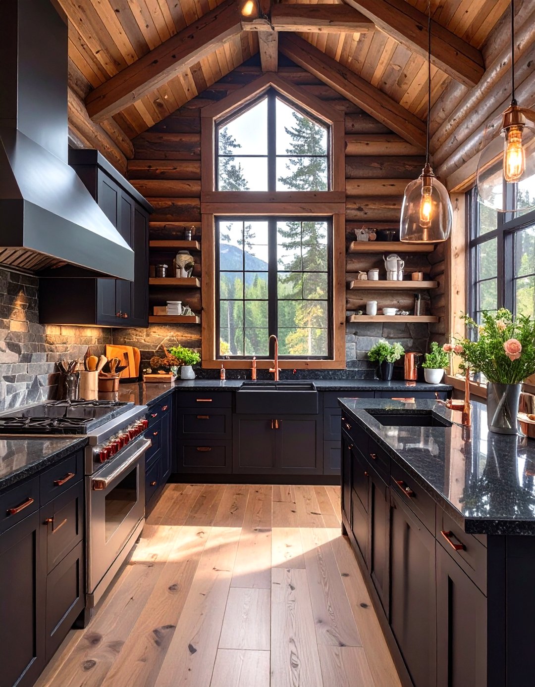 30 Modern Log Cabin Kitchen Ideas for a Cozy Home - We Love Home Blog