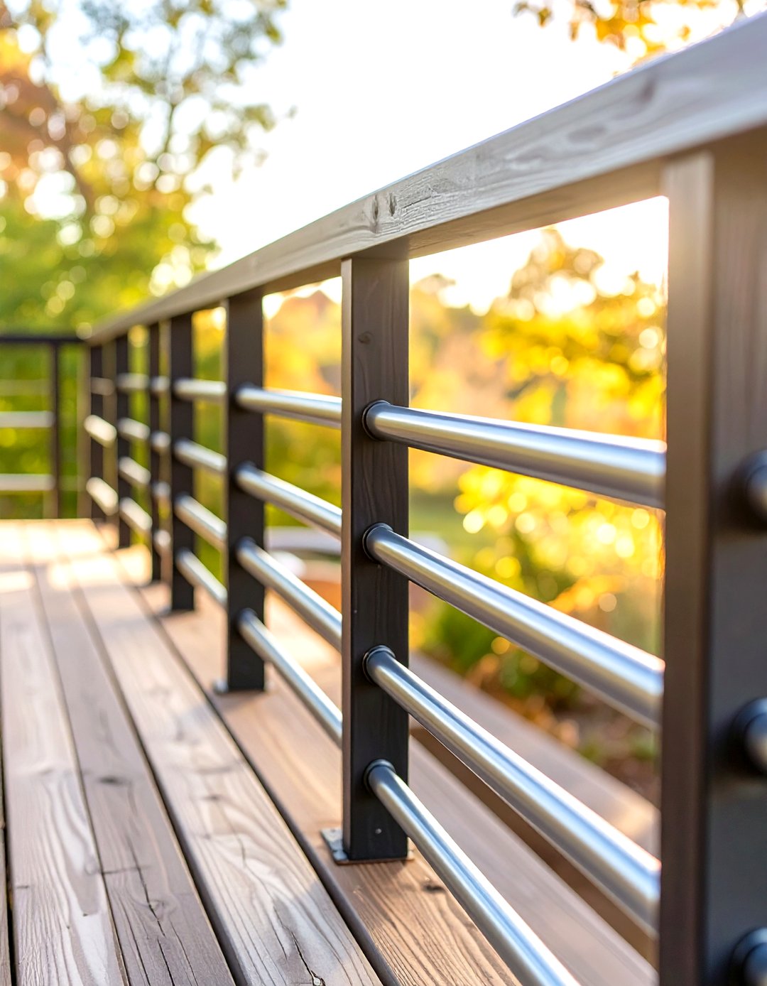 Deep Beam Railing 30 Simple Deck Railing Designs to Modernize Your Patio - We Love Home Blog