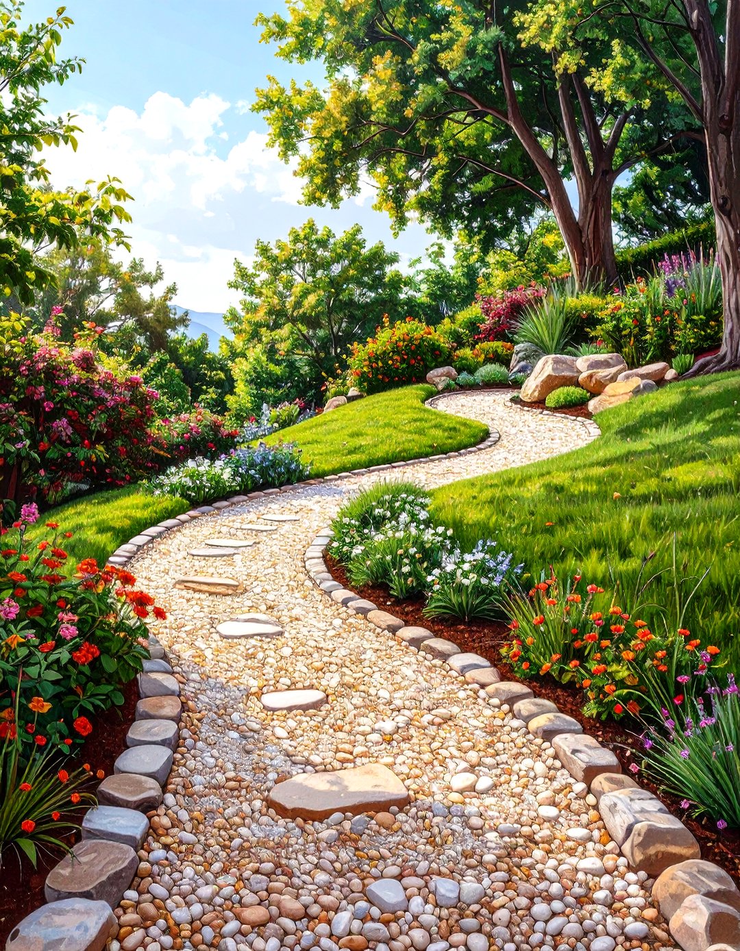 Switch Back Path Dwarn 30 Sloped Backyard Ideas on a Budget for Savvy Owners - We Love Home Blog