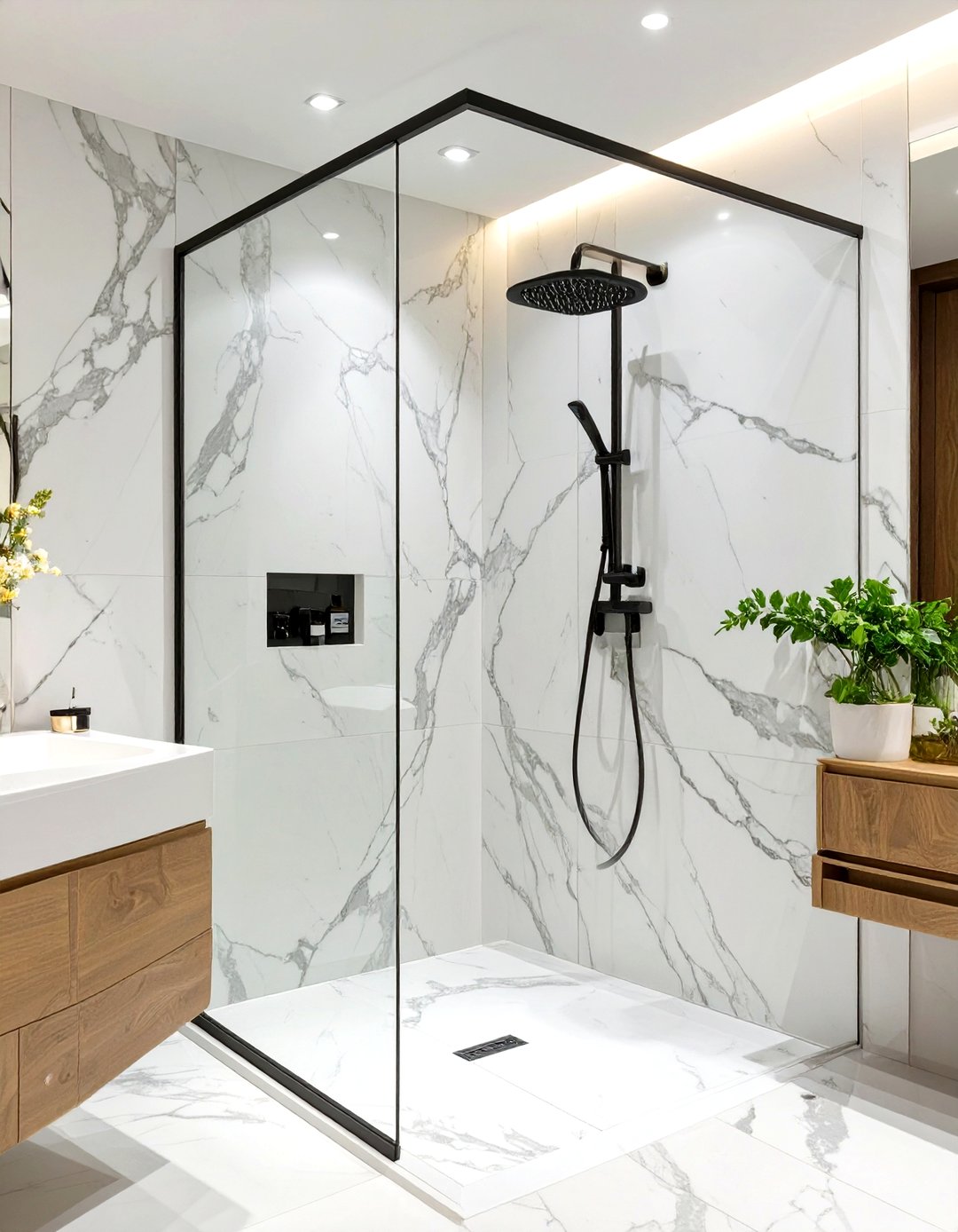 30 Small Doorless Walk In Shower Ideas for Modern Baths - We Love Home Blog