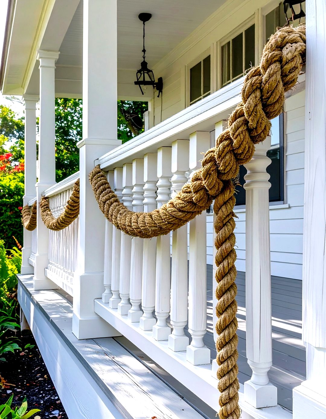 Nautical Rope Railing Rectangular 30 Small Front Porch Railing Ideas for Safety and Style - We Love Home Blog