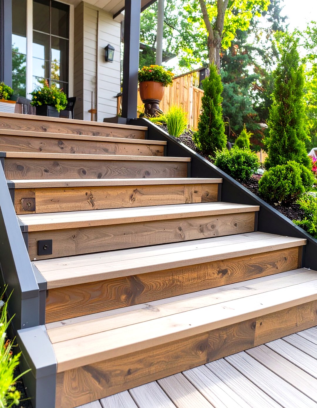 30 Practical Outdoor Deck Steps Ideas for Safe Access - We Love Home Blog