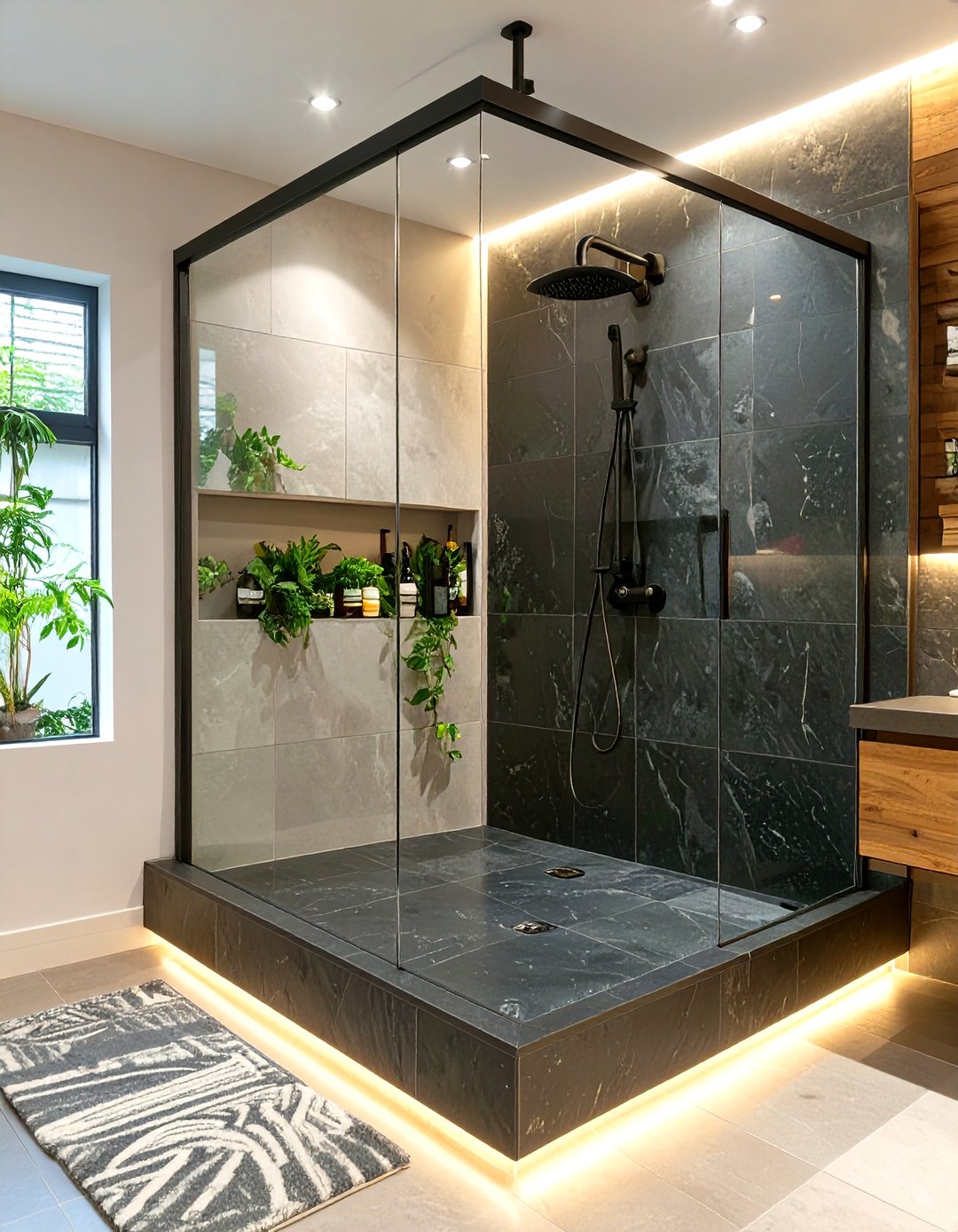 30 Small Doorless Walk In Shower Ideas for Modern Baths - We Love Home Blog