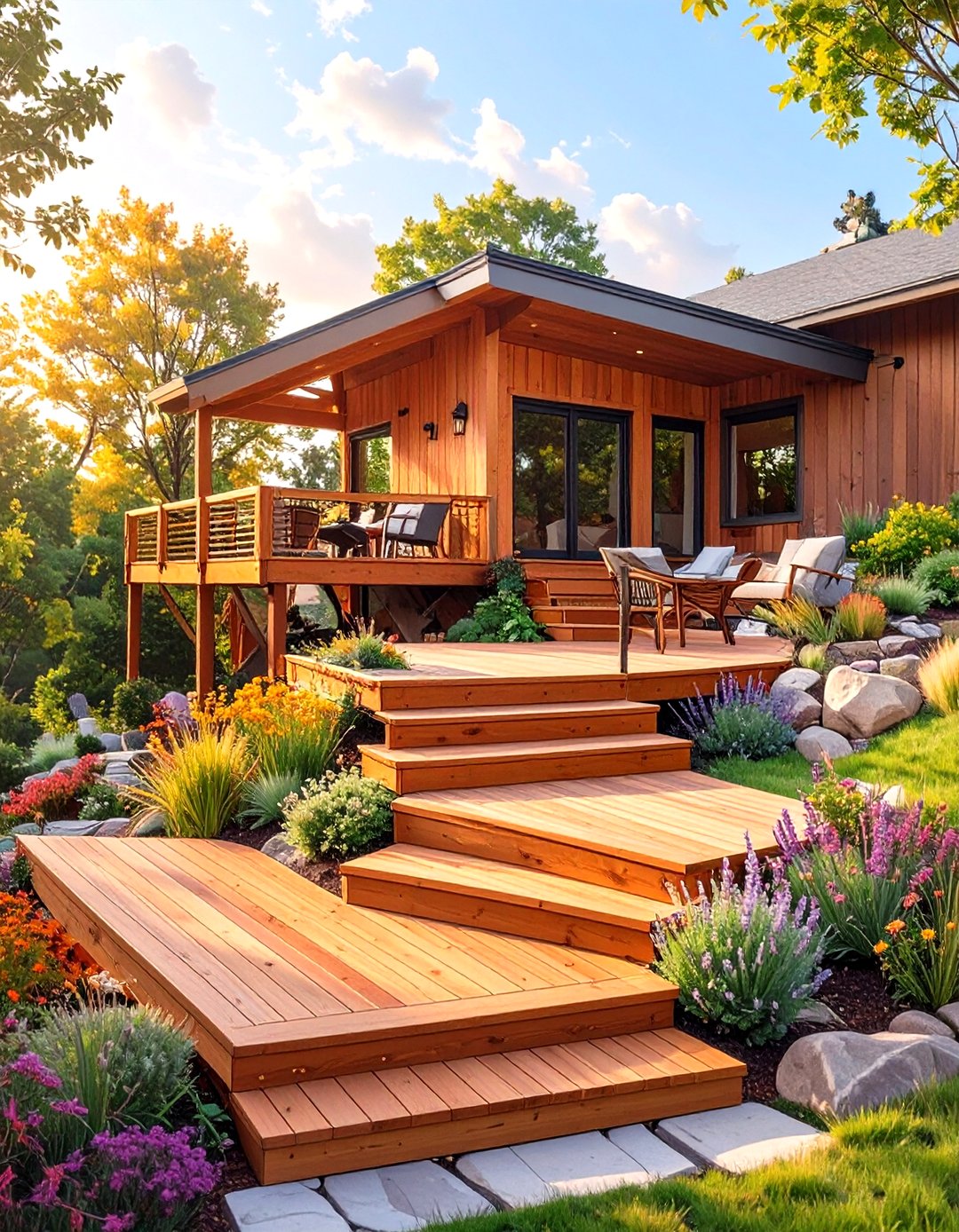 30 Split Level 2 Level Deck Designs for Your Backyard - We Love Home Blog