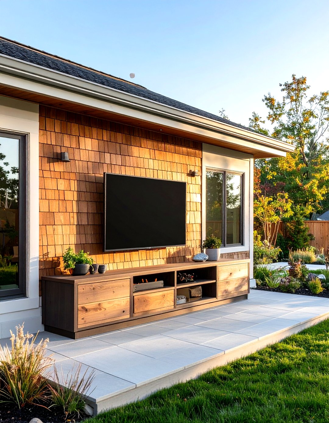 Cladding For Led Tv 30 DIY Outdoor TV Ideas for the Perfect Garden Space - We Love Home Blog