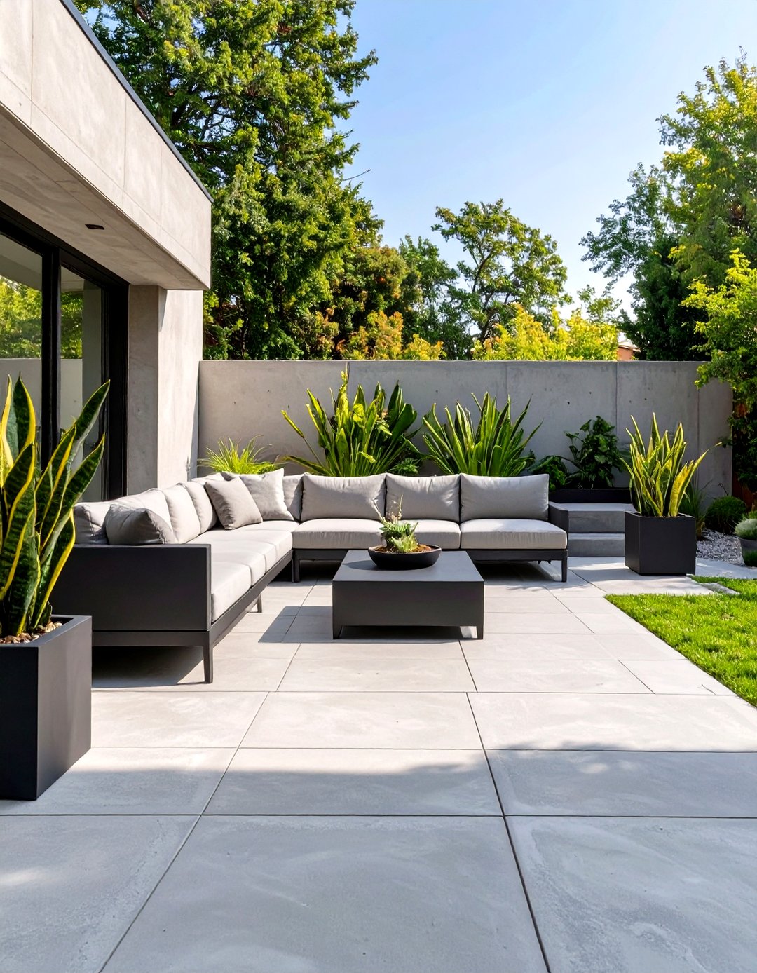 30 Modern Concrete Patio Ideas for Your Backyard - We Love Home Blog