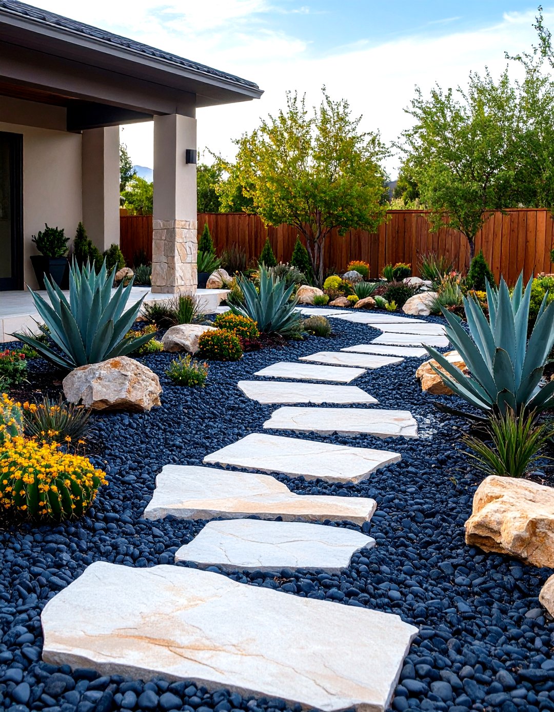 Minimalist Light Rocks 30 Low-Maintenance Landscaping Ideas with Rocks - We Love Home Blog