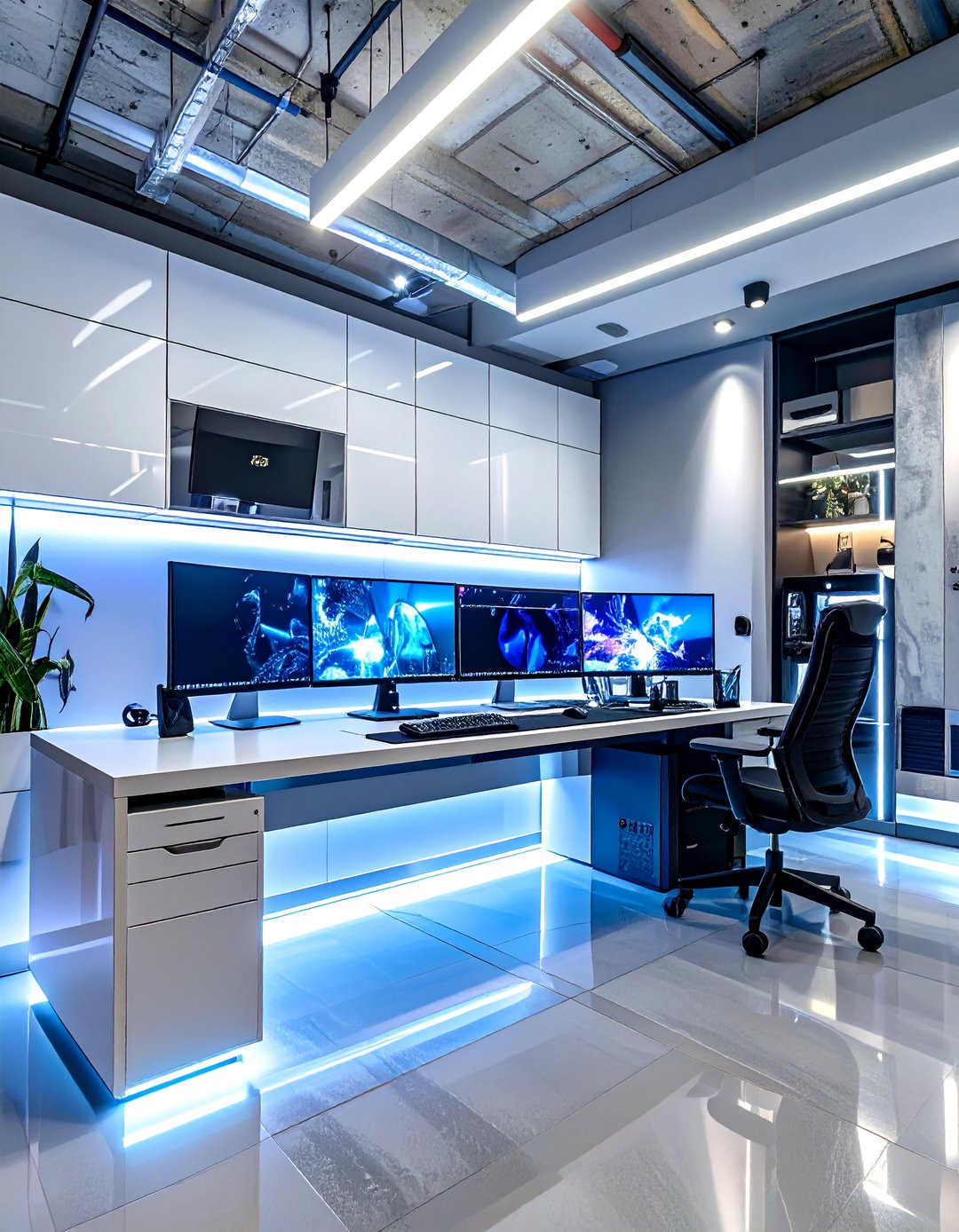 Tech Basement 30 Productive Basement Office Ideas for Home Workspaces - We Love Home Blog