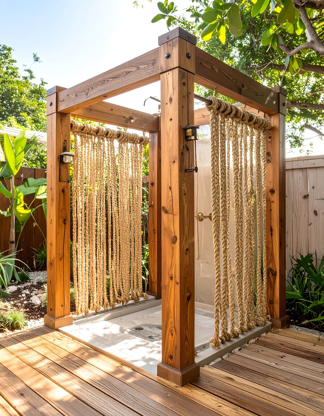 Shower Box Rope 30 Cool Backyard Outdoor Shower Ideas for Your Summer - We Love Home Blog