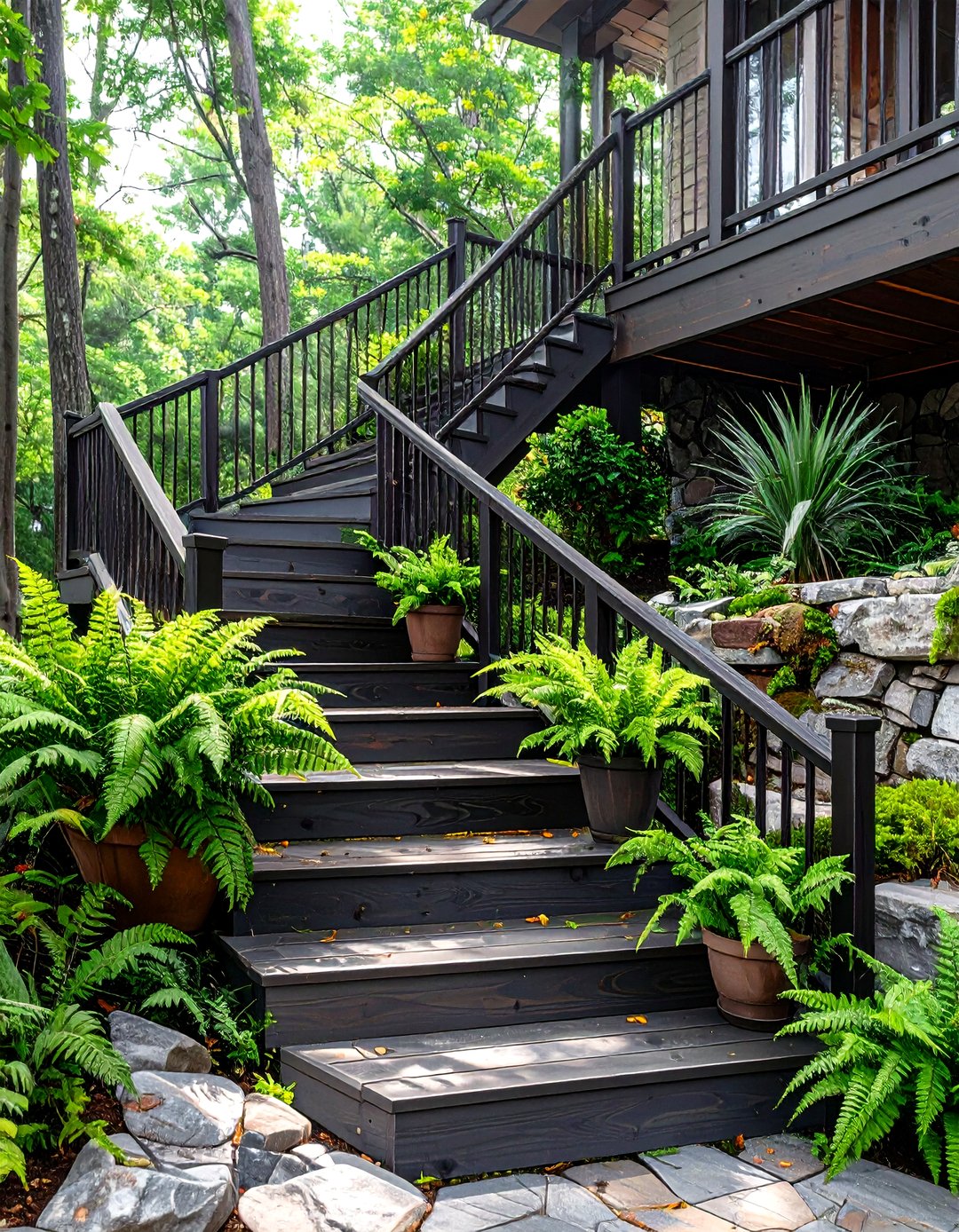 30 Deck Stair Ideas for Stylish Backyard Transitions - We Love Home Blog