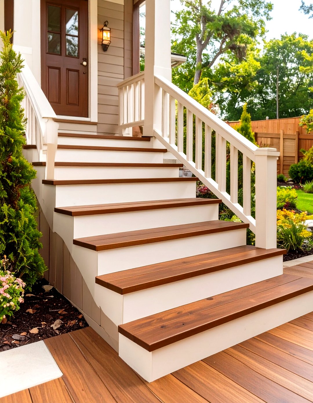 30 Practical Outdoor Deck Steps Ideas for Safe Access - We Love Home Blog