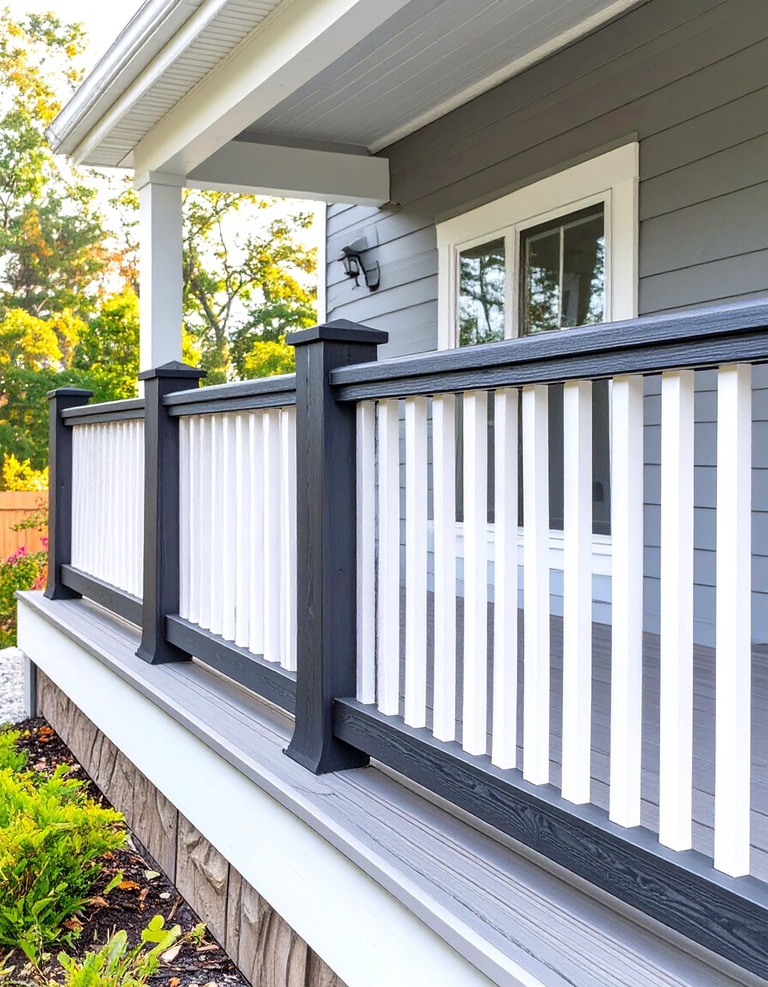 Two Color Deck Railing 30 Stylish Wood Deck Railing Ideas for Better Design - We Love Home Blog