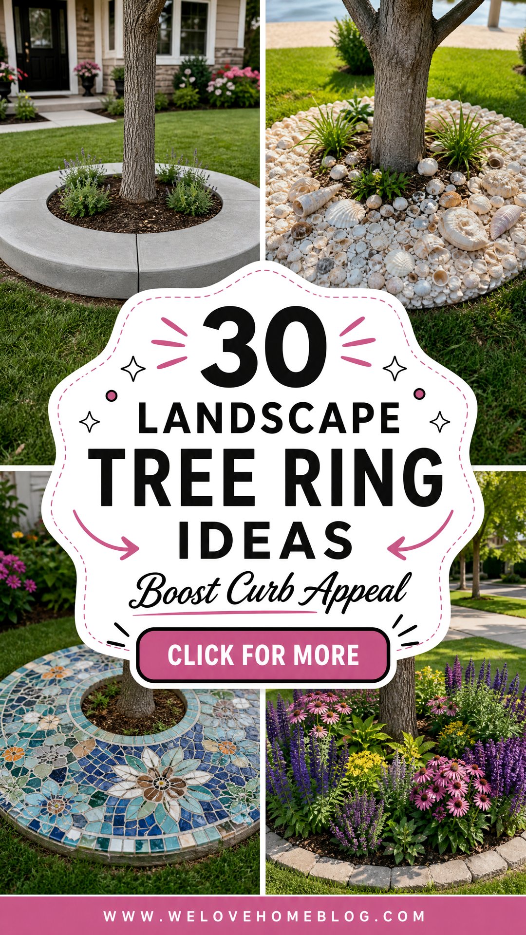 Tree Ring Combination 30 Beautiful Landscape Tree Ring Ideas for Curb Appeal - We Love Home Blog