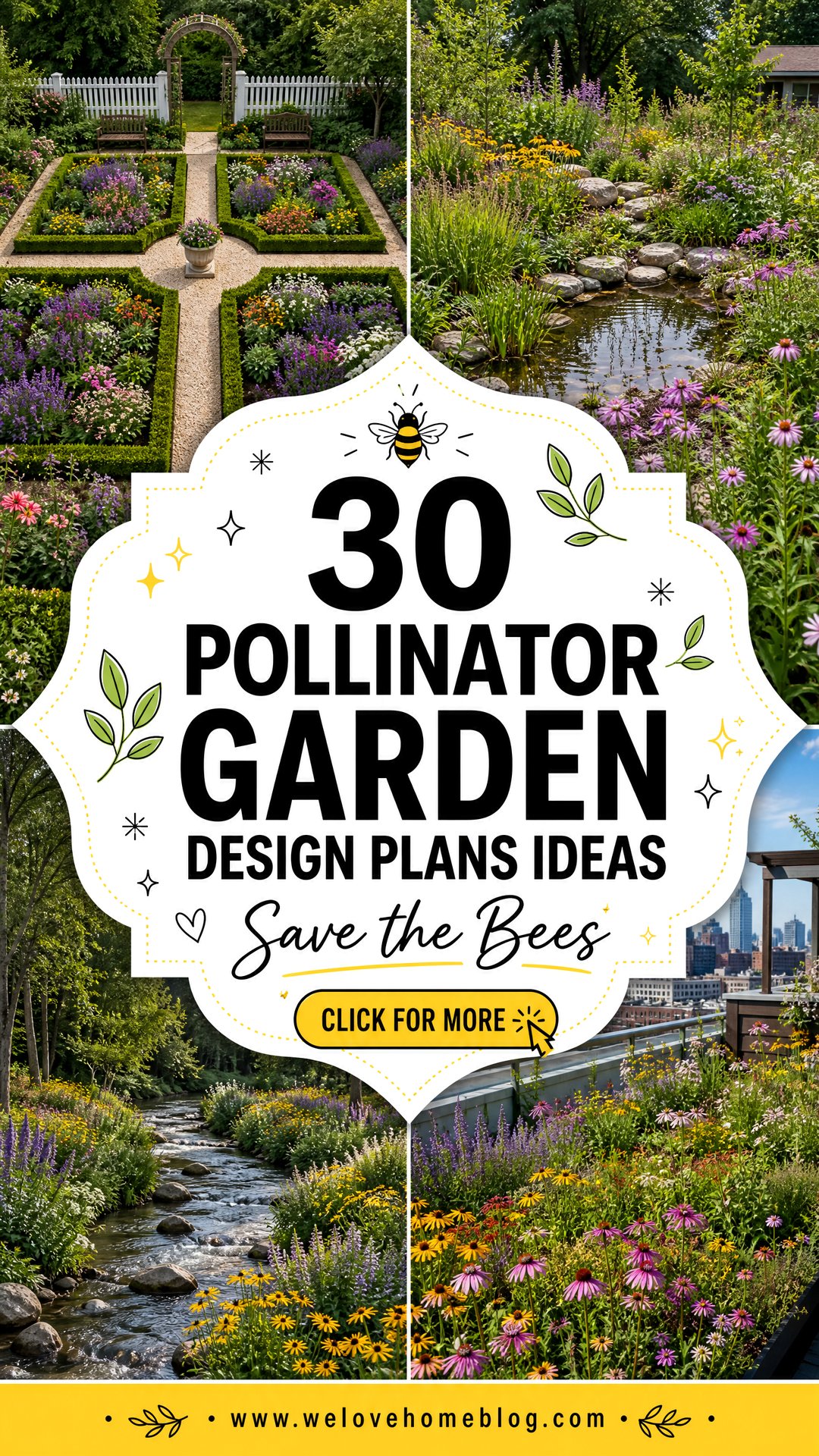 30 Pollinator Garden Design Plans Ideas to Save Bees - We Love Home Blog